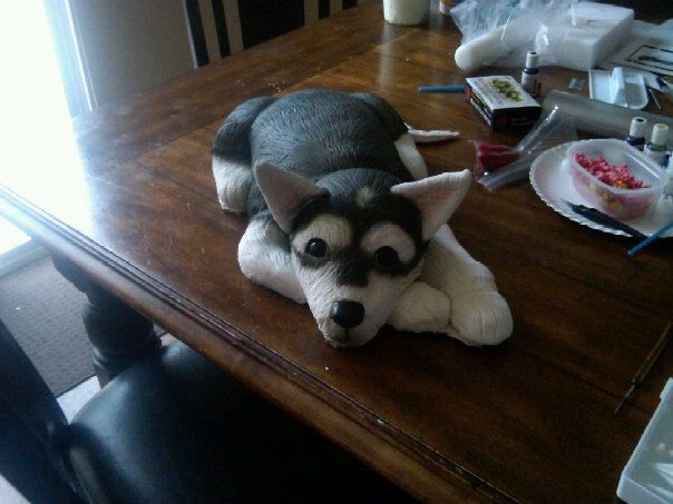 Husky Dog Birthday Cake