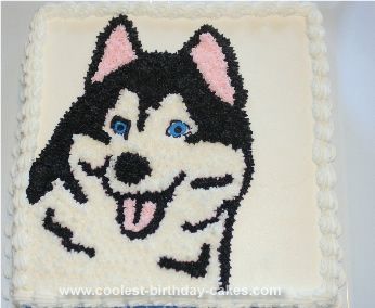 Husky Dog Birthday Cake