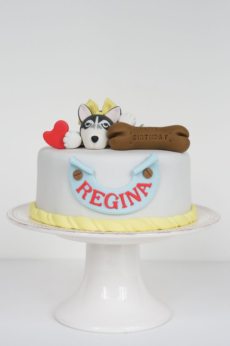 Husky Dog Happy Birthday Cake