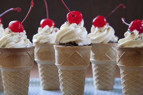 Ice Cream Cones with Sprinkles On Top