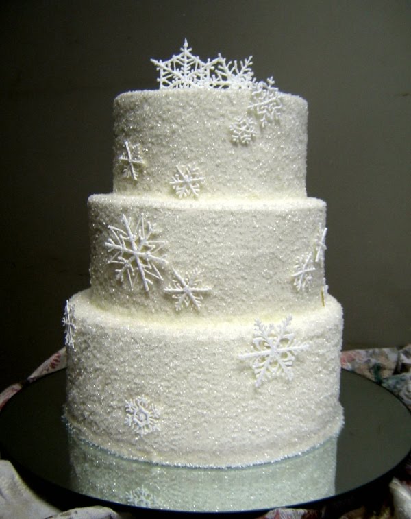 Idea Winter Snowflake Wedding Cake