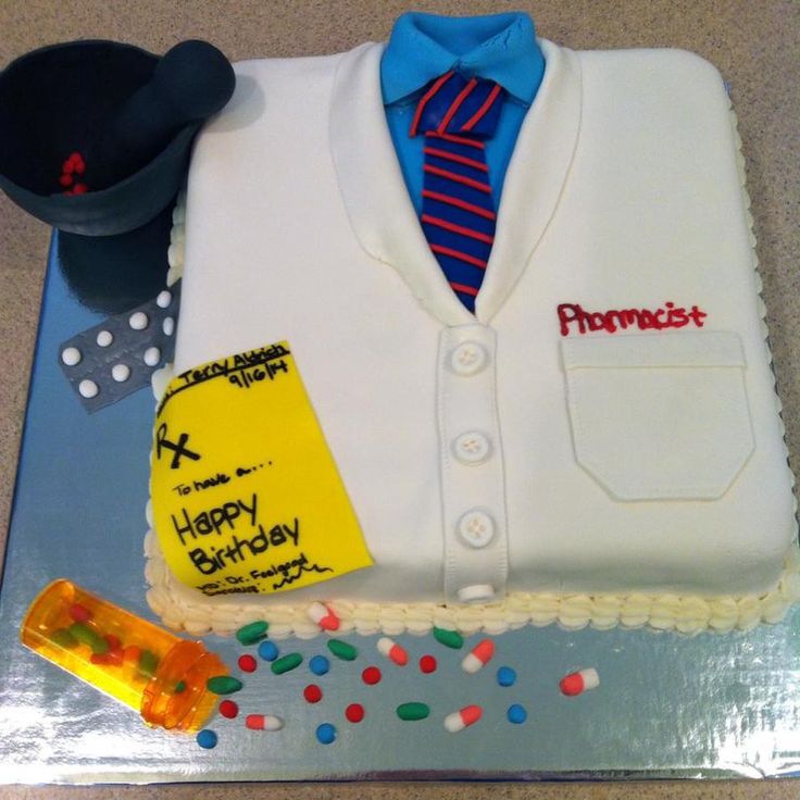 Midwestern Pharmacy Coat White Fondant Cake