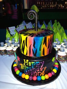 Neon Birthday Party Cake Ideas