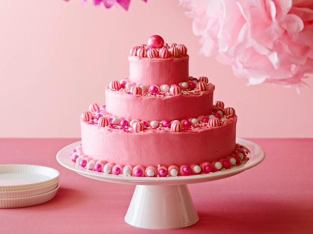 Pink Birthday Cake with Icing