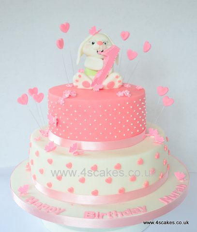 Pink First Birthday Cake