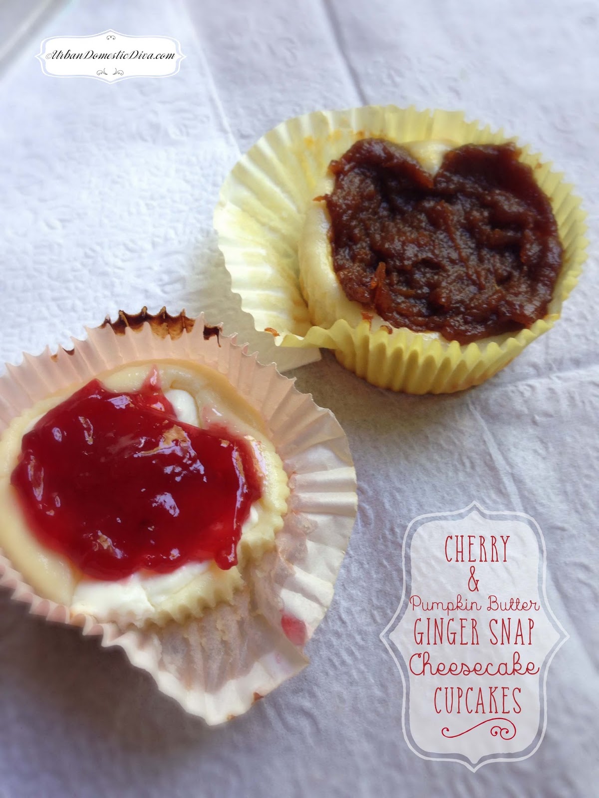 Pumpkin Cheesecake Cupcakes with Ginger Snaps