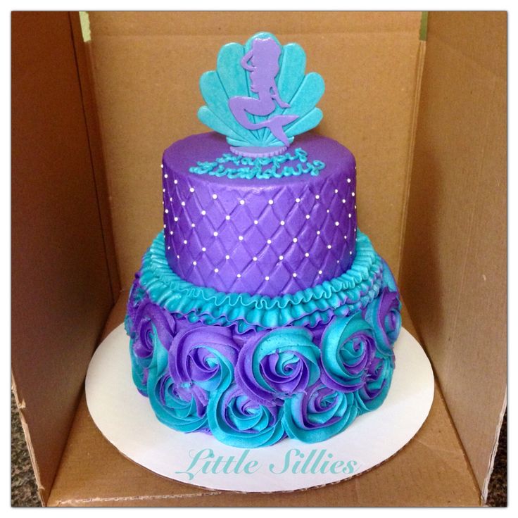 Purple and Teal Mermaid Birthday Cakes