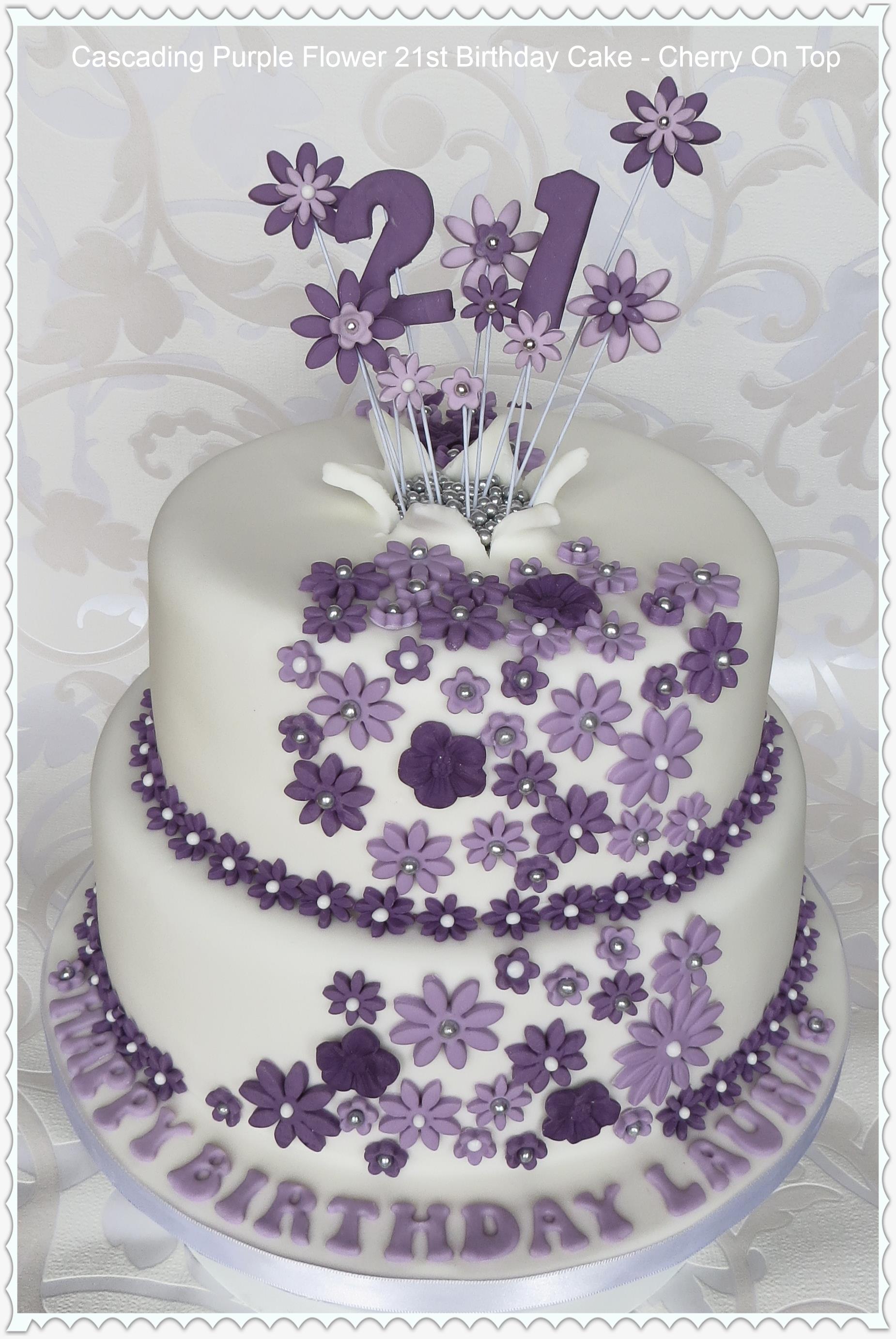 Purple Flower Birthday Cake