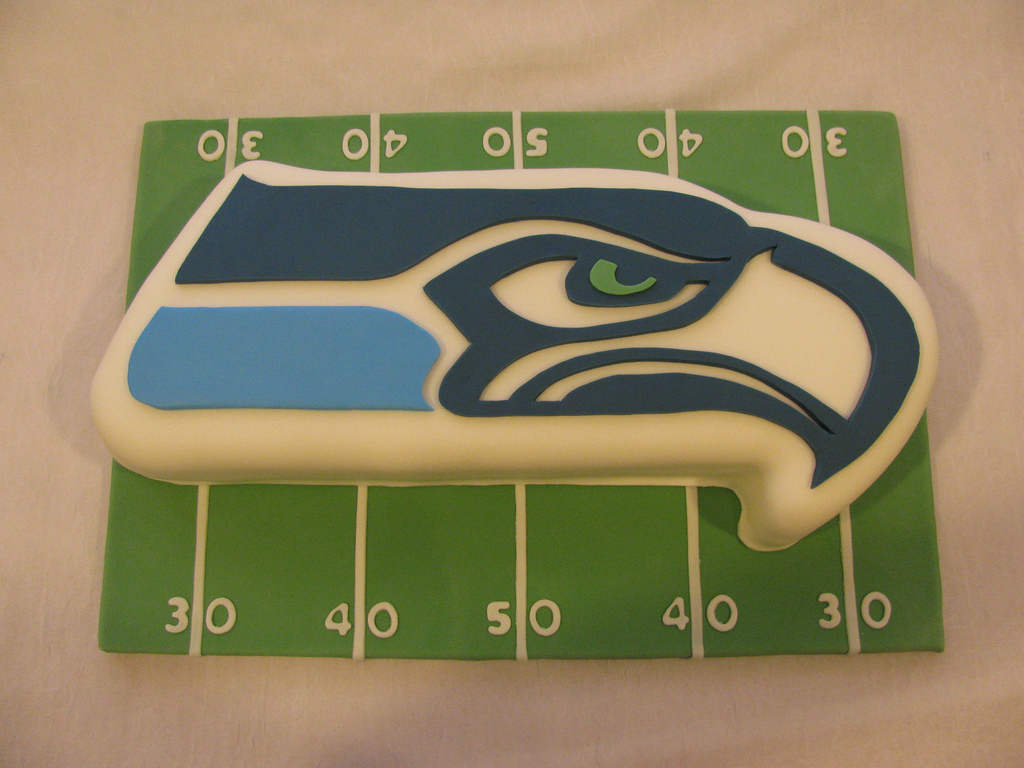 Seattle Seahawks Football Cake