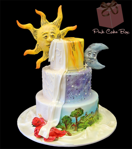 Sun and Moon Birthday Cake