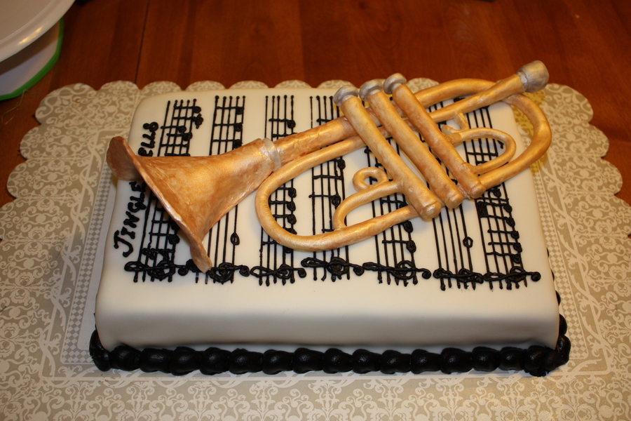 Trumpet Birthday Cake