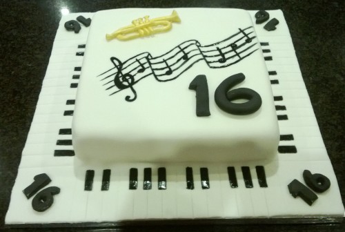 Trumpet Birthday Cake