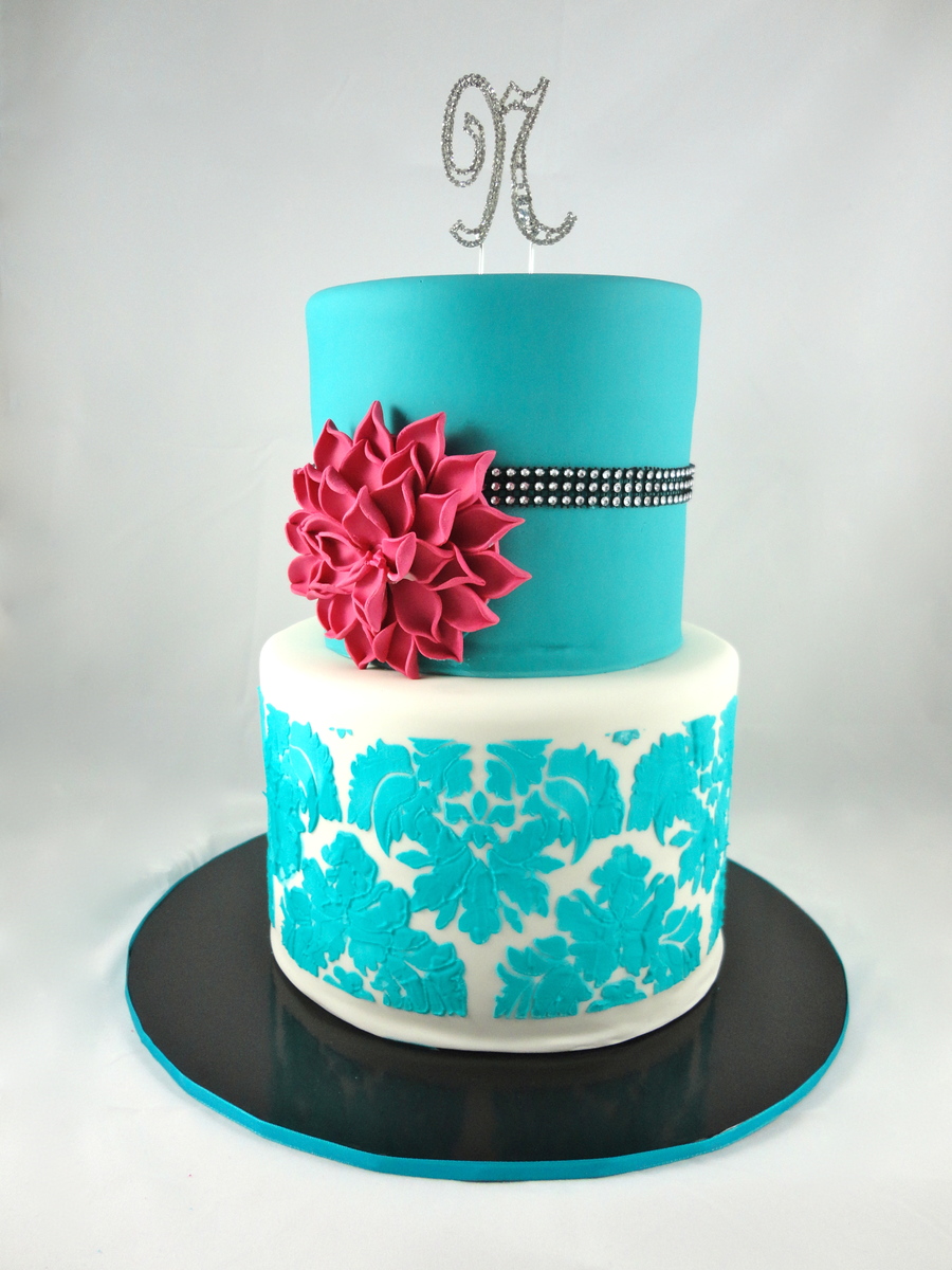 Turquoise Birthday Cake