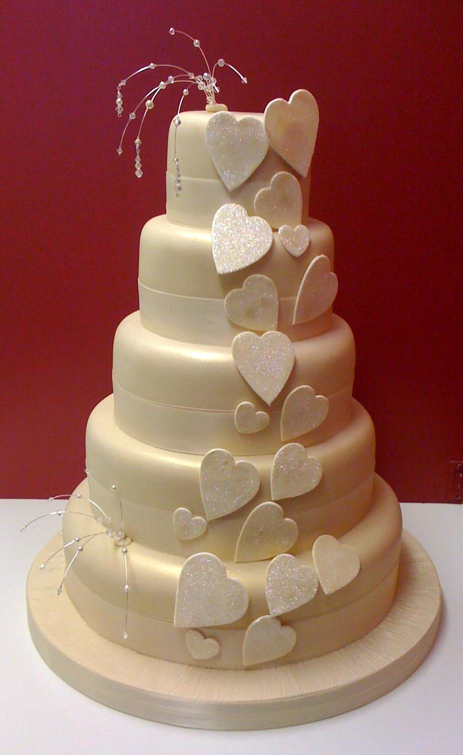 Wedding Cake with Hearts