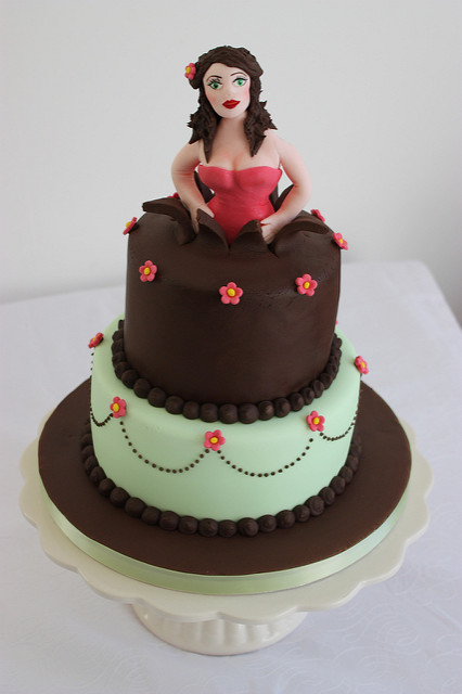 Woman Jumping Out Birthday Cake
