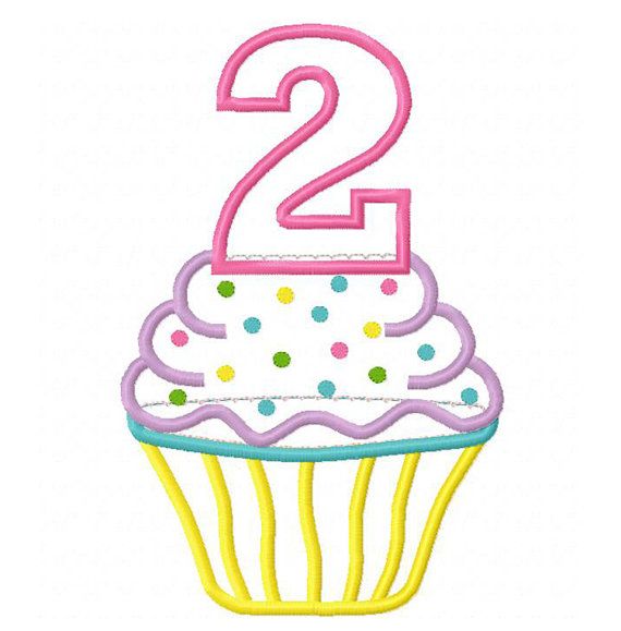 1st Birthday Cupcake Embroidery Design