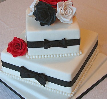 2 Tier Square Wedding Cake