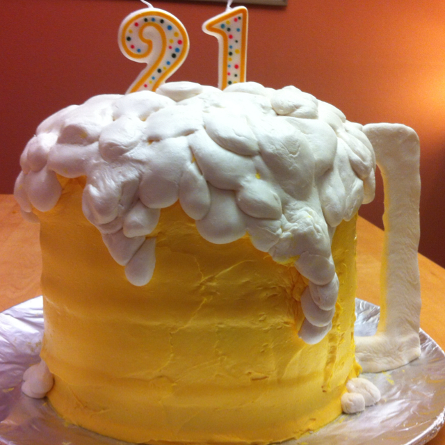 21st Birthday Beer Mug Cake