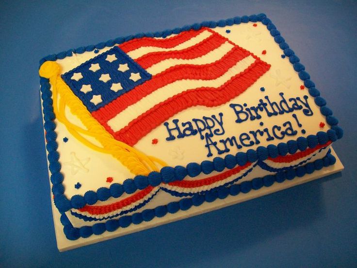 American Flag Happy Birthday Cake