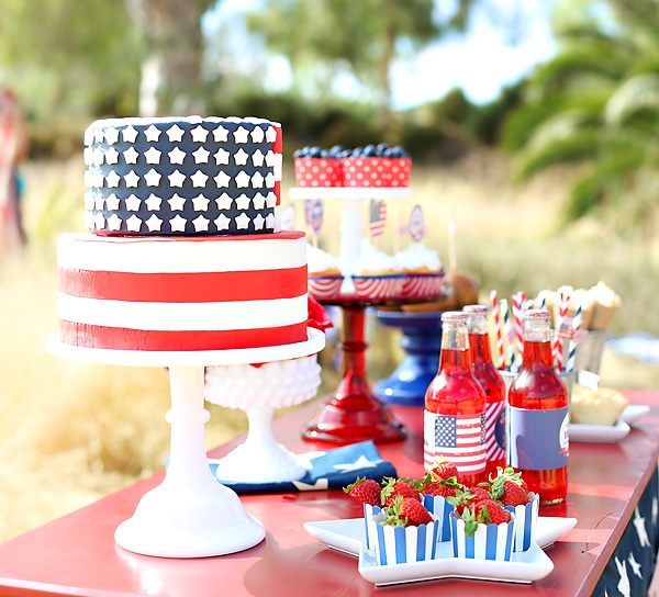 American Flag Happy Birthday Cake