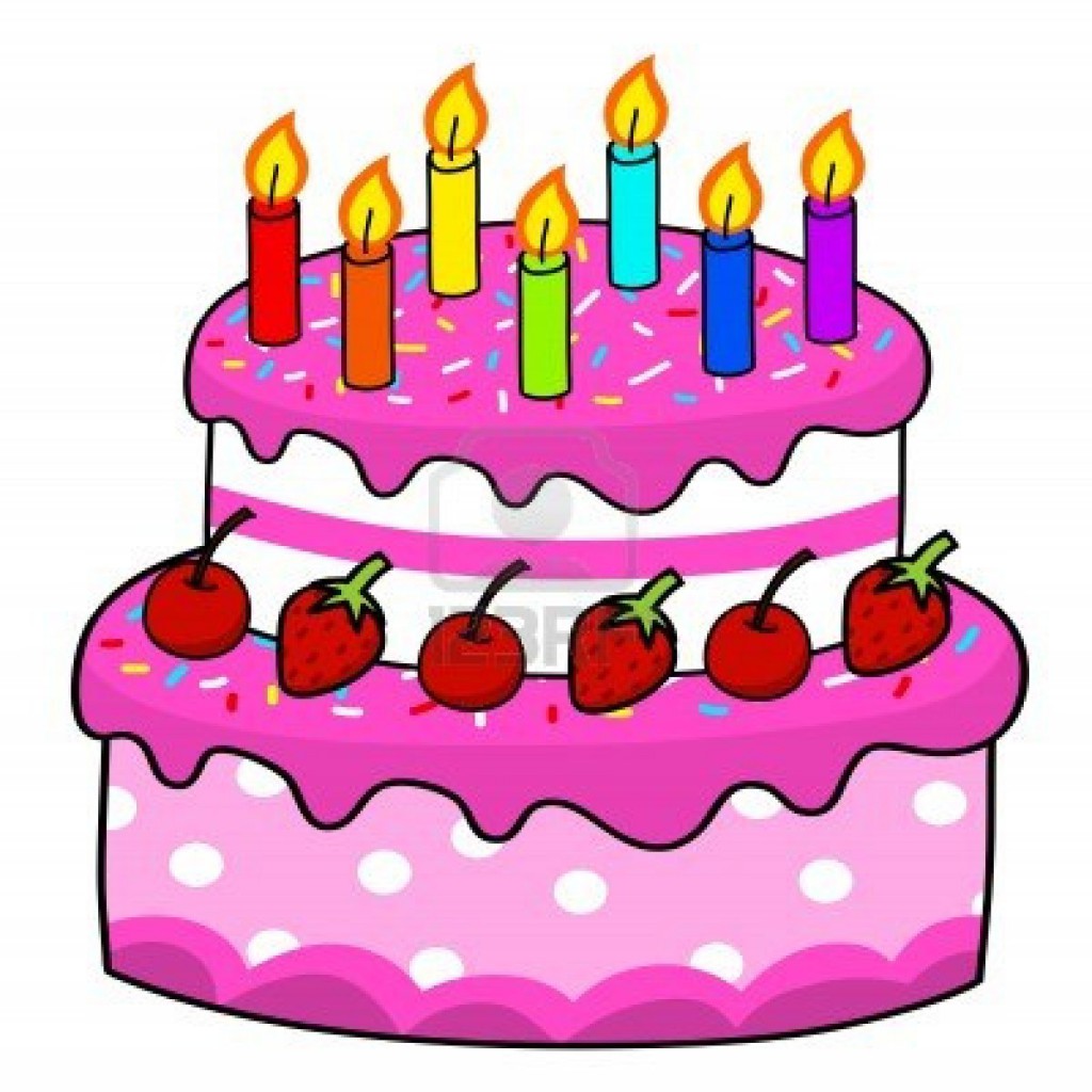 As a Cartoon Picture of Birthday Cakes