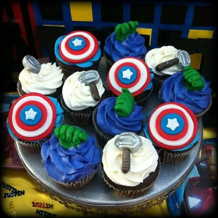 12 Photos of The Avengers Birthday Cupcakes