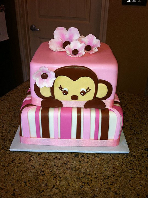 Baby Girl Monkey Cake