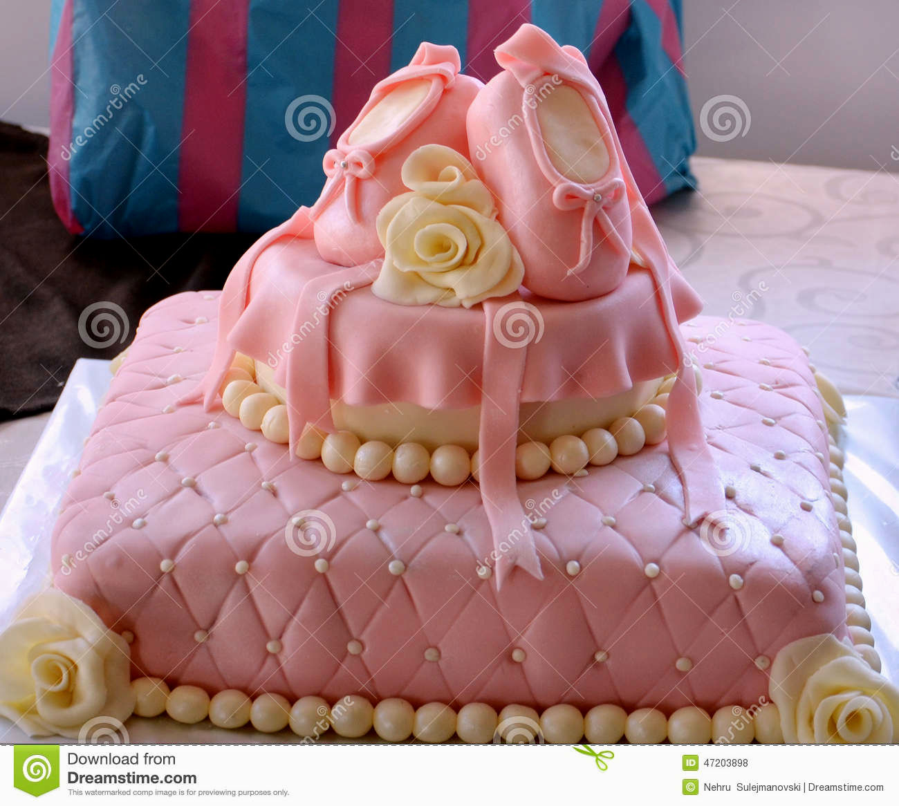 Baby Girls First Birthday Cake