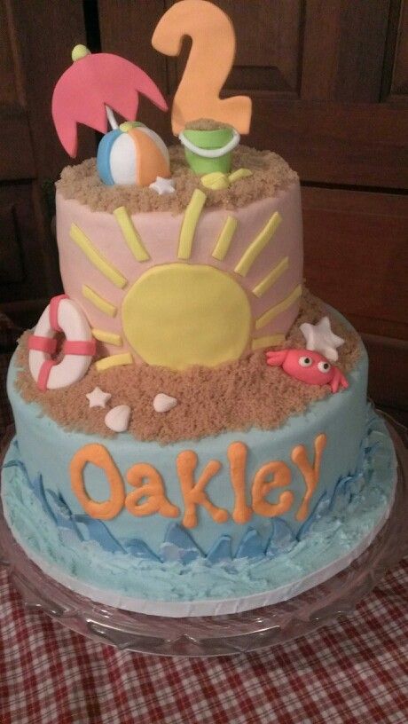 Beach Themed Birthday Cake