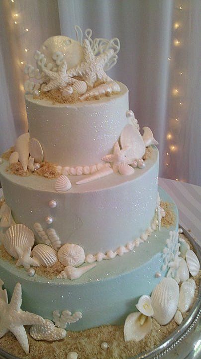 Beach Themed Wedding Cake