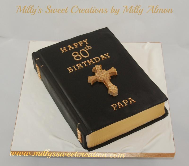 Bible Shaped Birthday Cake