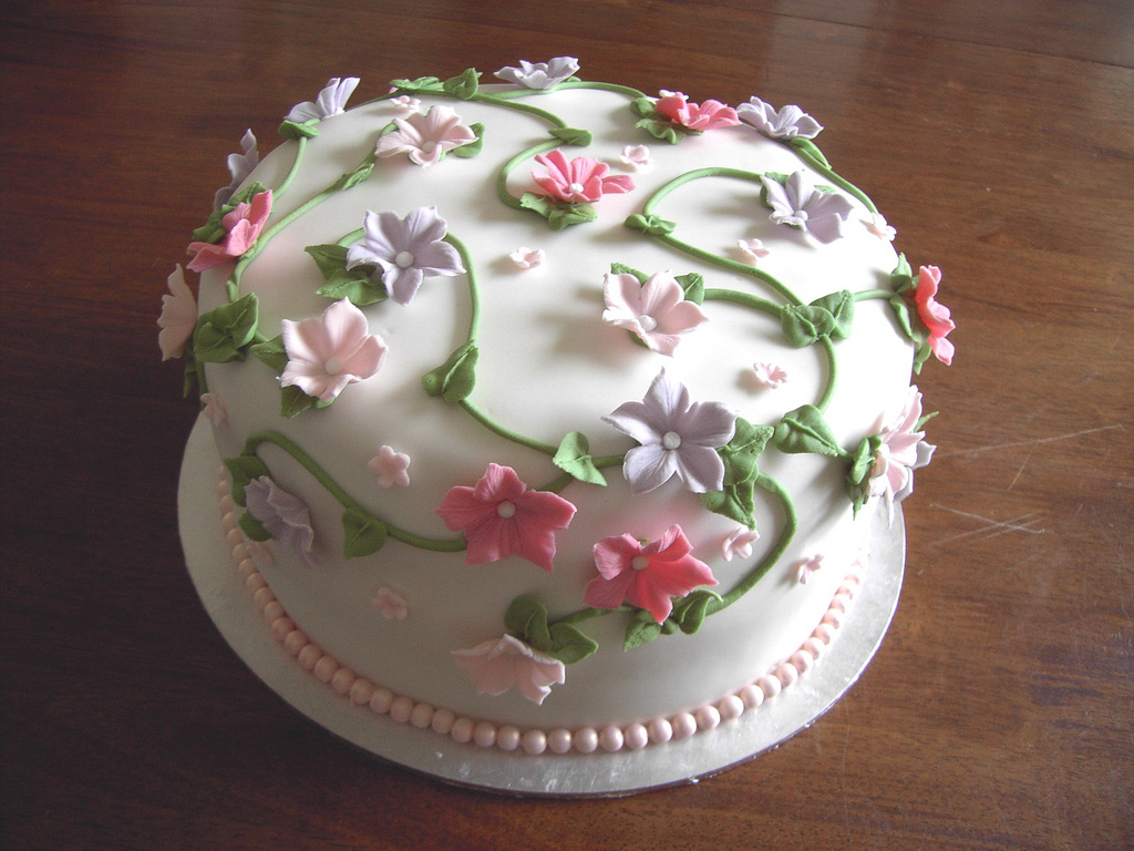 Birthday Cake with Flowers