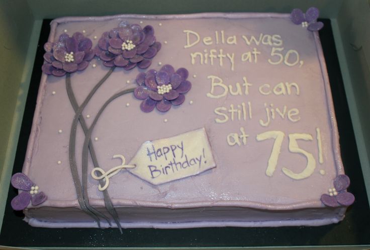 Birthday Sheet Cakes with Purple Flowers