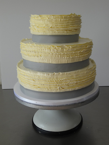 Buttercream Wedding Cake with Ribbon