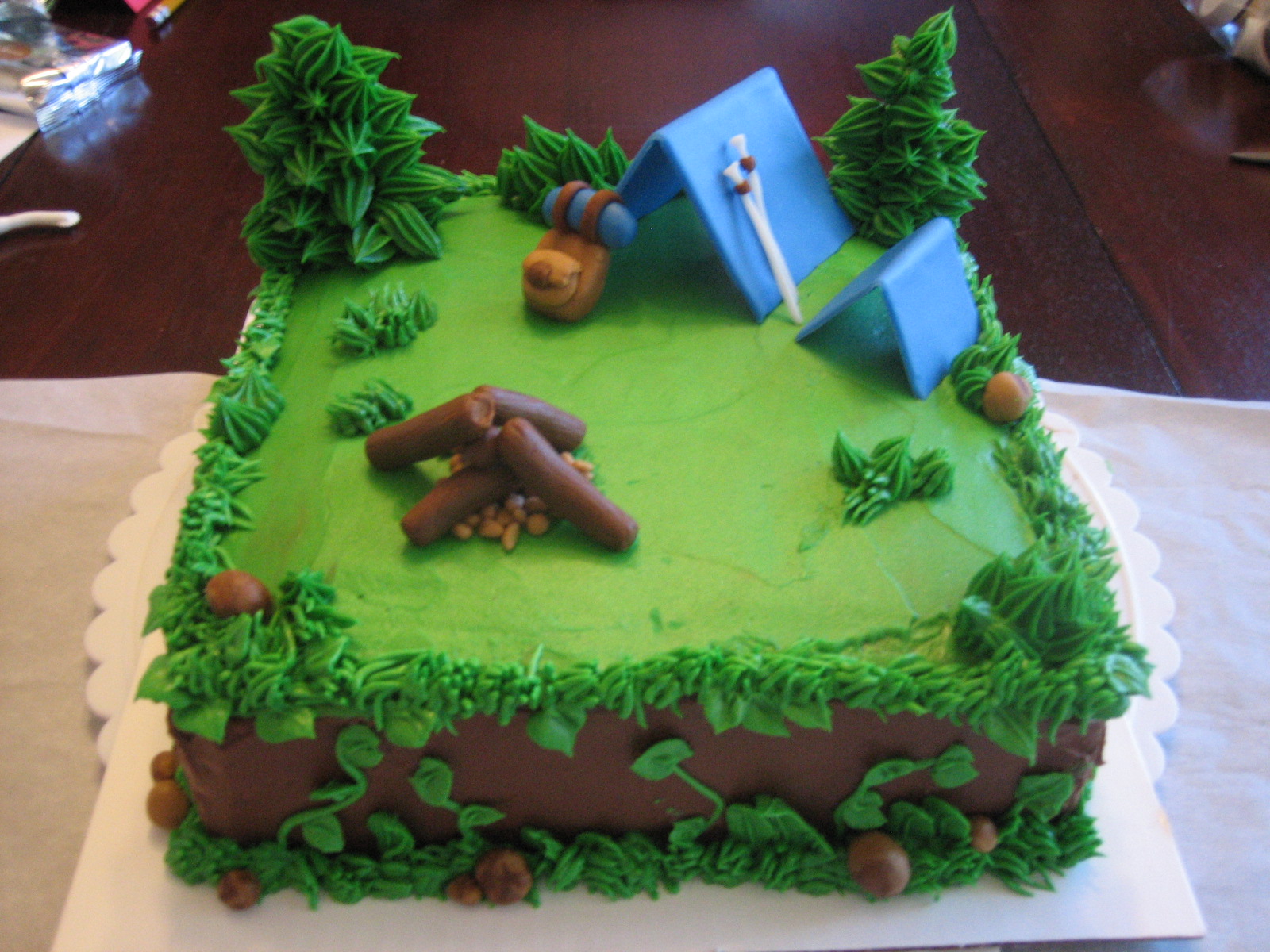 Camping Birthday Party Cake