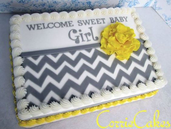 Chevron Baby Shower Sheet Cake