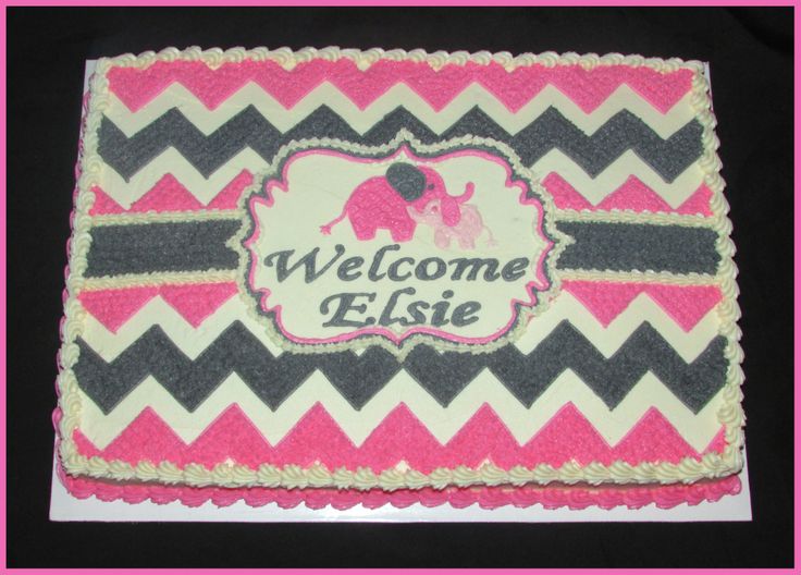 Chevron Baby Shower Sheet Cake