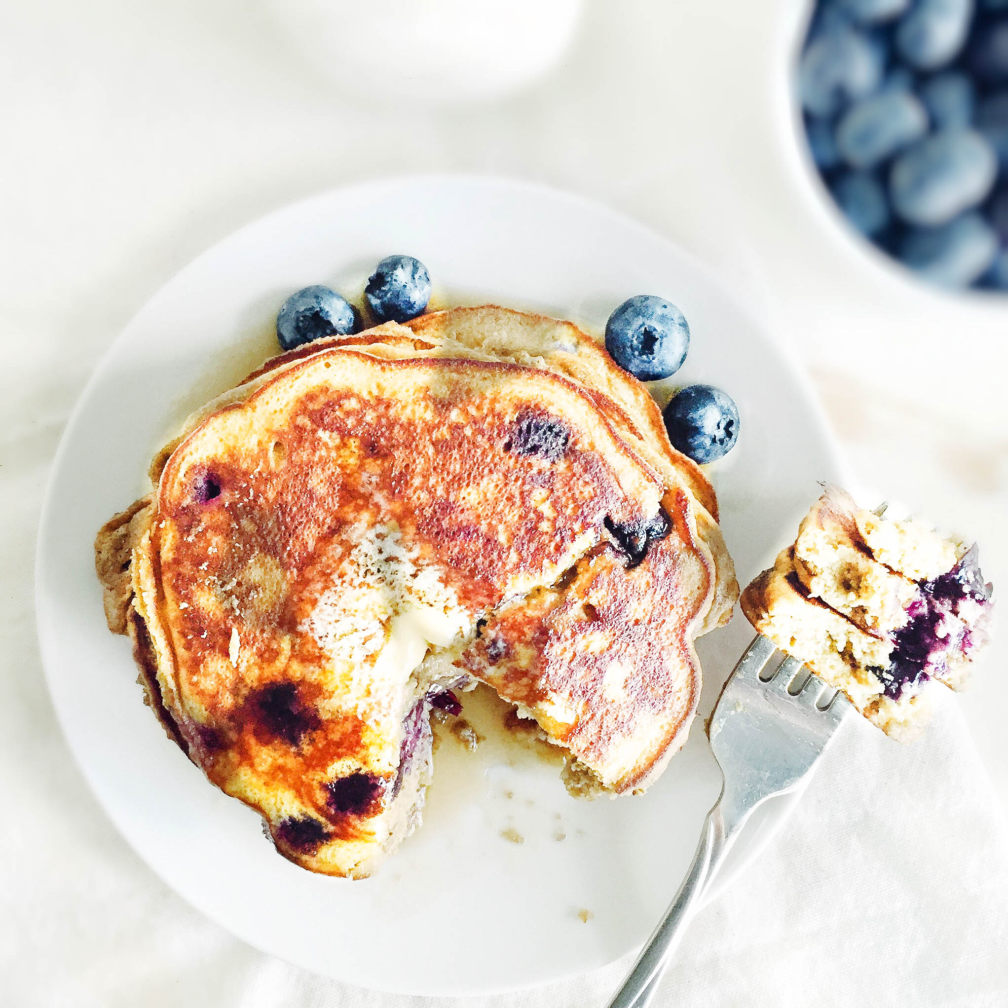 Coconut Flour Blueberry Pancakes