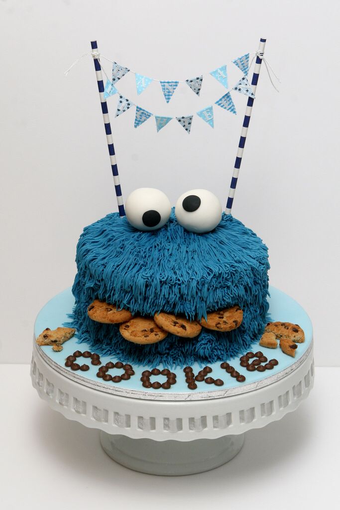 Cookie Monster 1st Birthday Cakes for Boys