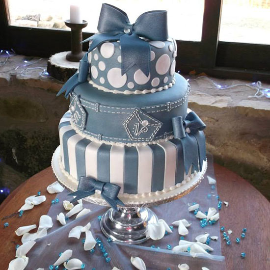 Denim and Diamonds Wedding Cake