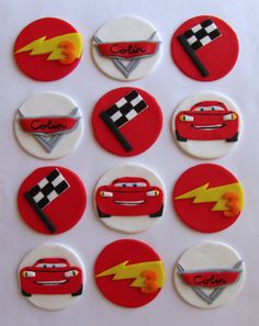 Disney Cars Fondant Cupcake Toppers