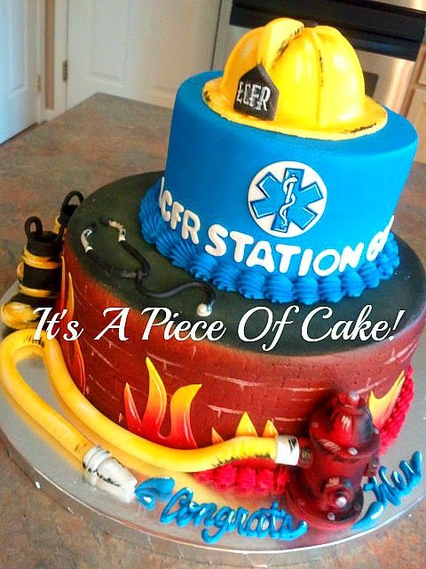 EMT Firefighter Graduation Cake