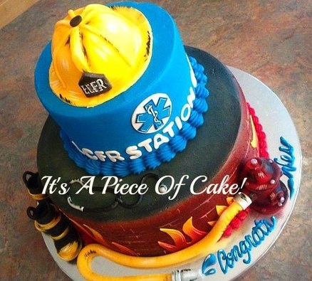 EMT Firefighter Graduation Cake