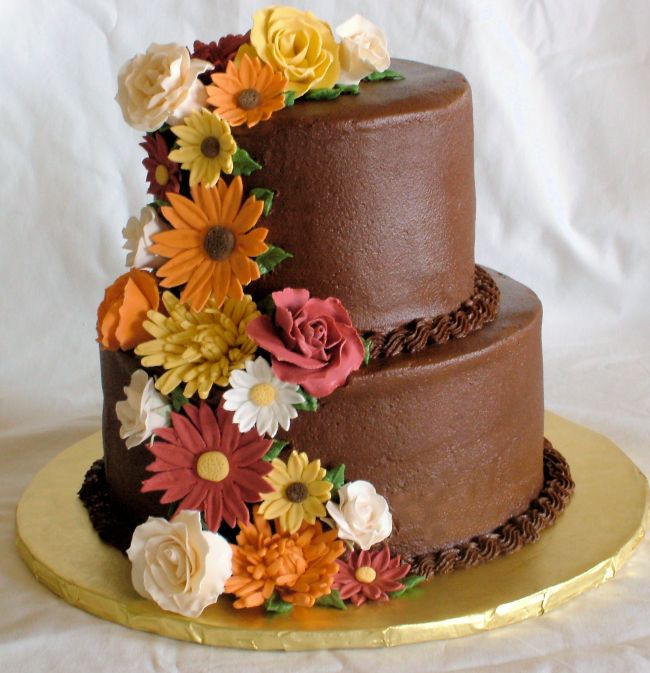 Fall Flowers Birthday Cake