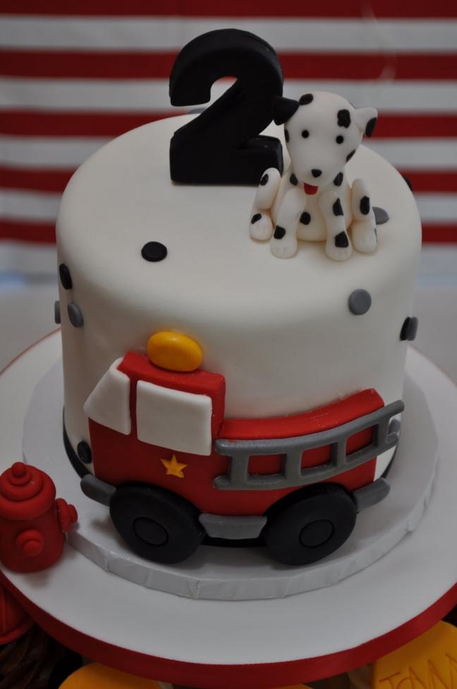 Fire Truck Birthday Cupcake Cake