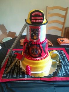 Firefighter High School Graduation Cake