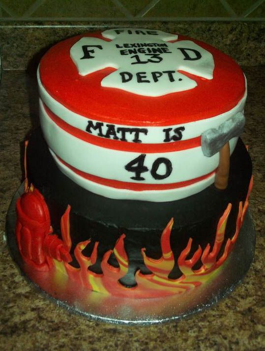 Firefighter Themed Birthday Cake