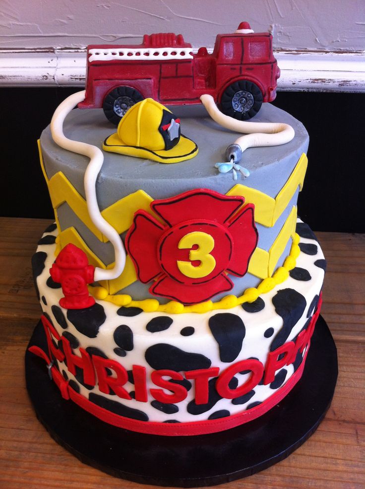 Fireman Themed Birthday Cake