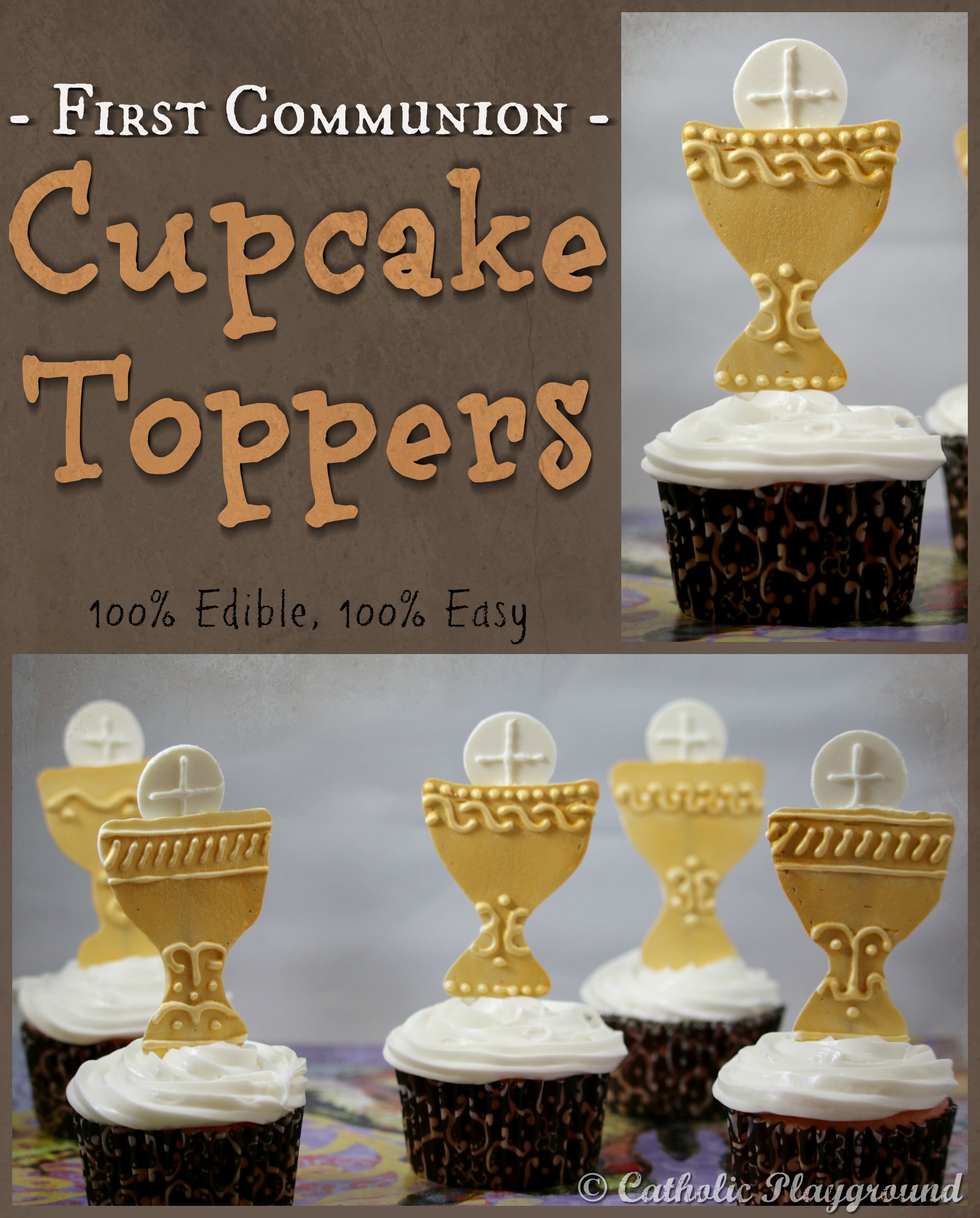 First Communion Cupcake Toppers