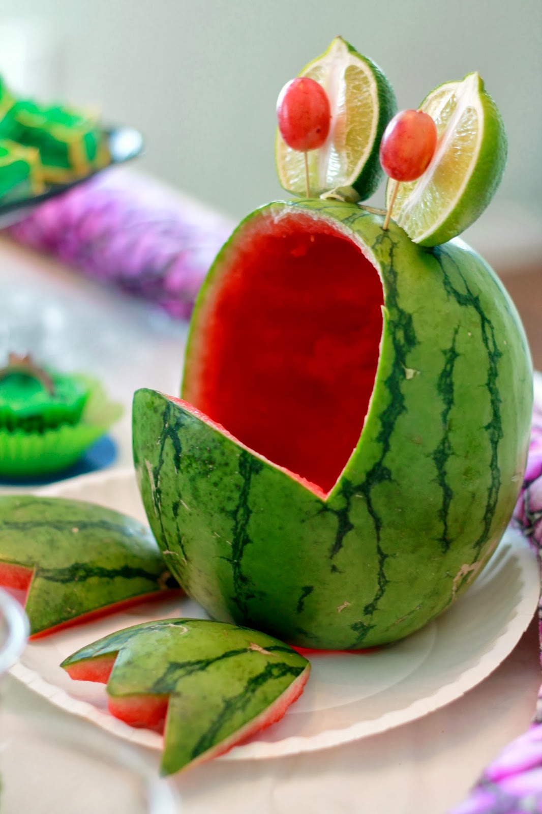 Frog Watermelon Fruit Bowls Ideas